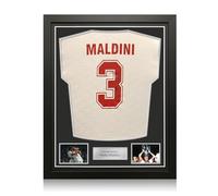 Exclusive Memorabilia Paolo Maldini Signed Milan 1994 European Cup Final Football Shirt. Standard Frame