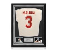 Exclusive Memorabilia Paolo Maldini Signed Milan 1994 European Cup Final Football Shirt. Superior Frame