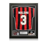 Exclusive Memorabilia Paolo Maldini Signed Milan 1994 Home Football Shirt. Standard Frame
