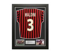 Exclusive Memorabilia Paolo Maldini Signed Milan Centenary 2000 Home Football Shirt. Standard Frame