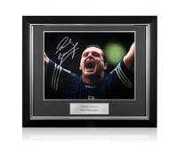 Exclusive Memorabilia Paul Gascoigne Signed Rangers Football Photo. Deluxe Frame