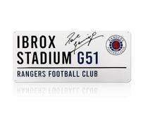 Exclusive Memorabilia Paul Gascoigne Signed Rangers Street Sign