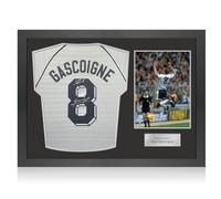 Exclusive Memorabilia Paul Gascoigne Signed Spurs 1991 FA Cup Semi-Final Football Shirt. Icon Frame