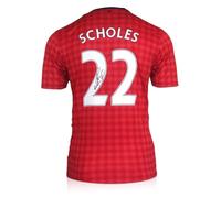 Exclusive Memorabilia Paul Scholes Signed Manchester United 2012-13 Football Shirt