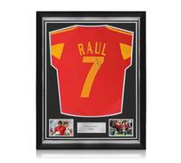 Exclusive Memorabilia Raul Signed Original Spain 2004-06 Home Football Shirt. Superior Frame