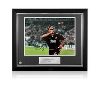 Exclusive Memorabilia Raul Signed Real Madrid Football Photo. Deluxe Frame