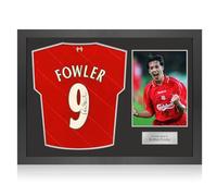 Exclusive Memorabilia Robbie Fowler Signed Liverpool 2021-22 Football Shirt. Icon Frame
