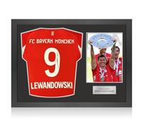 Exclusive Memorabilia Robert Lewandowski Signed Bayern Munich 2025-26 Football Shirt. Icon Frame