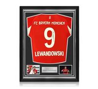 Exclusive Memorabilia Robert Lewandowski Signed Bayern Munich 2025-26 Football Shirt. Superior Frame
