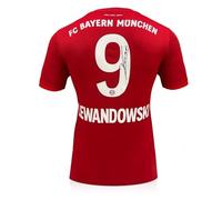 Exclusive Memorabilia Robert Lewandowski Signed Original Bayern Munich 2019-20 Home Football Shirt