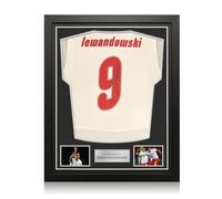 Exclusive Memorabilia Robert Lewandowski Signed Original Poland 2008 Football Shirt (Fan Style). Standard Frame