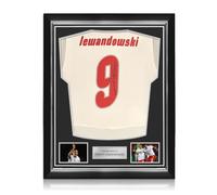 Exclusive Memorabilia Robert Lewandowski Signed Original Poland 2008 Football Shirt (Fan Style). Superior Frame