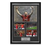 Exclusive Memorabilia Ryan Giggs Signed Manchester United Football Photo: UCL Winner Presentation. Deluxe Silver