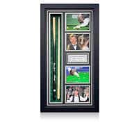 Exclusive Memorabilia Steve Davis And Stephen Hendry Signed Snooker Cue. Framed