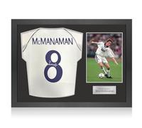 Exclusive Memorabilia Steve McManaman Signed Real Madrid 1999-2000 Home Football Shirt. Icon Frame