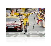 Exclusive Memorabilia Tadej Pogacar Signed Cycling Photo: Tour de France Winner