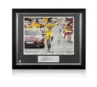 Exclusive Memorabilia Tadej Pogacar Signed Cycling Photo: Tour Winner. Deluxe Frame