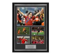 Exclusive Memorabilia Xavi Hernandez Signed Spain World Cup Photo Presentation. Deluxe Silver