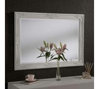 Exclusive Mirrors Florence Large Wall Mirror In White 104cm x 74cm - White