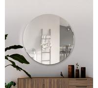 Exclusive Mirrors FRAMELESS ALL GLASS Bevelled Classic Design Round Mirror 80cm x 80cm - Clear