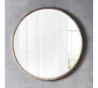 Exclusive Mirrors Higgins Metal Round Wall Mirror Antique Silver - 80cm - Silver