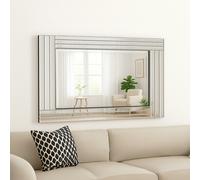 Exclusive Mirrors Large Art Deco Triple Glass Framed Wall Mirror 100cm x 70cm