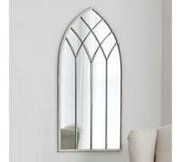 Exclusive Mirrors Roebuck Arched Window Wall Mirror Cream - 95cm x 50cm - Cream