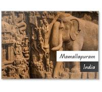 Exclusive Monolithic Rock Carved- Arjuna Penance Is Unesco's World Heritage Site Located at Mamallapuram or Mahabalipuram in Tamil Nadu, Great South India., Fridge Magnet