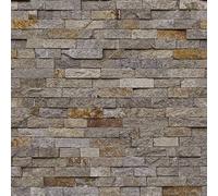 Exclusive NEW Realistic 3D Vintage Brick Effect Rustic Stone Grey Textured Wallpaper (Modern Stone Beige AL1043)