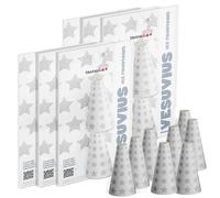Exclusive Online-Mini Vesuvius Ice Fountains -Silver Star Sparklers for Parties, Weddings, Birthdays, Bonfire Night, Halloween, Christmas & New Year - Pack of 2 Cone Shape Ice Fountain Candles (6)