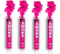 EXCLUSIVE ONLINE Pack of 4 Party Ring Pull Handheld Daytime Smoke for Paintball, Weddings, Photoshoots & Special Effects (Pink)