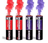 EXCLUSIVE ONLINE Pack of 4 Ring Pull Smoke Grenades - 2 Red & 2 Purple