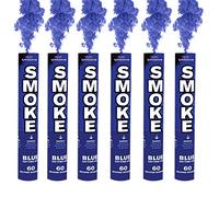 EXCLUSIVE ONLINE Pack of 6 Party Handheld Daytime Smoke Ring Pull for Paintball, Weddings, Photoshoots & Special Effects Duration 60 Seconds (Blue)