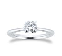Exclusive Platinum 0.50cttw Brilliant Cut Solitaire Goldsmiths Signature Diamond Engagement Ring - Ring Size Q
