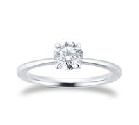 Exclusive Platinum 0.70cttw Brilliant Cut Solitaire Goldsmiths Signature Diamond Engagement Ring - Ring Size N