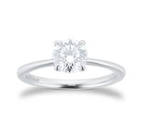 Exclusive Platinum 1.00cttw Brilliant Cut Solitaire Goldsmiths Signature Diamond Engagement Ring - Ring Size L