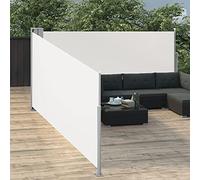 Exclusive Retractable Sunshade Tent 100x1000 cm UV Protection Side Panels Automatic Roll-Up Canopy for Patio & Balcony Cream Fabric Wind Barrier.