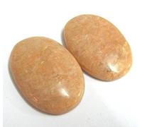 Exclusive Set of Two Moonstone Crystal Healing Worry Stones Thumb Stones Gemstone Meditation Reiki Men Women Gift