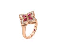 Exclusive Venetian Princess 18ct Rose Gold 0.26ct Diamond & Ruby Ring - Ring Size M