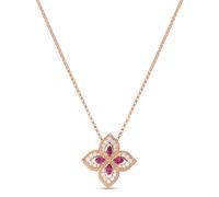 Exclusive Venetian Princess 18ct Rose Gold 0.27ct Diamond & Ruby Pendant Necklace