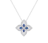 Exclusive Venetian Princess 18ct White Gold 0.26ct Diamond & Sapphire Pendant Necklace