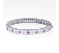 Exclusive Venetian Princess 18ct White Gold Pink Sapphire & 0.11ct Diamond Bangle