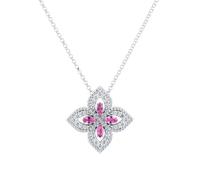 Exclusive Venetian Princess 18ct White Gold Pink Sapphire & 0.27ct Diamond Pendant Necklace
