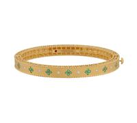 Exclusive Venetian Princess 18ct Yellow Gold Emerald & 0.11ct Diamond Bangle