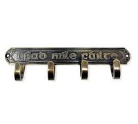 Exclusively Irish Cead Mile Failte Key Holder Home Decor 4 Hooks Antique Brass Housewarming Gift