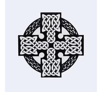 Exclusively Irish Celtic Cross round-shaped wall hang - Black Matt (Black Matt)