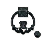 Exclusively Irish Claddagh Circular Door Knocker for Front Door - Antique Cooper| Polished Brass | Satin Nickel Knocker Ireland Home Décor 5.5''x 5.5'' (Black Brass)