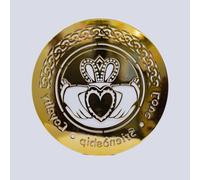 Exclusively Irish Claddagh Round-Shaped Wall Hang - Antique Brass (Polished Brass)