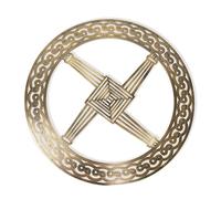 Exclusively Irish St Brigit's cross round-shaped wall hang (Antique Brass)
