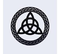 Exclusively Irish Trinity knot round-shaped wall hang (Black Matt)